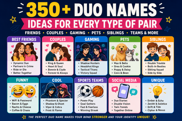 350+ Duo Names Ideas for Every Type of Pair